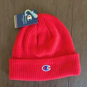 Red Champion Ribbed Beanie NWT